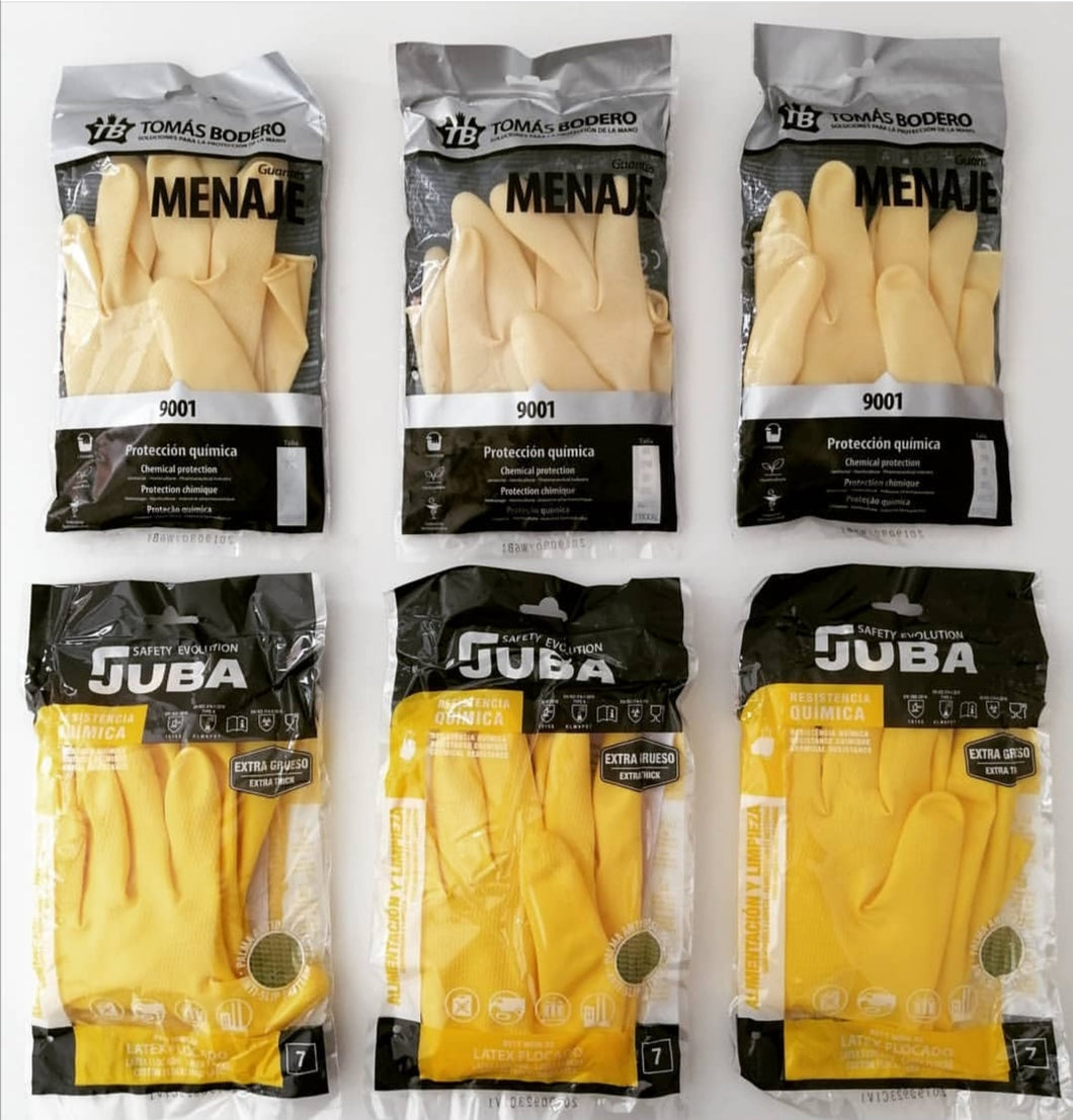 Guantes Menaje látex natural