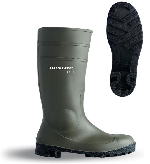 Bota de agua Dunlop verde de seguridad (S5) PVC/Nitrilo